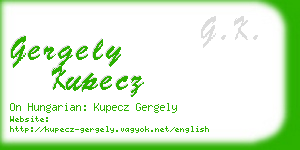 gergely kupecz business card